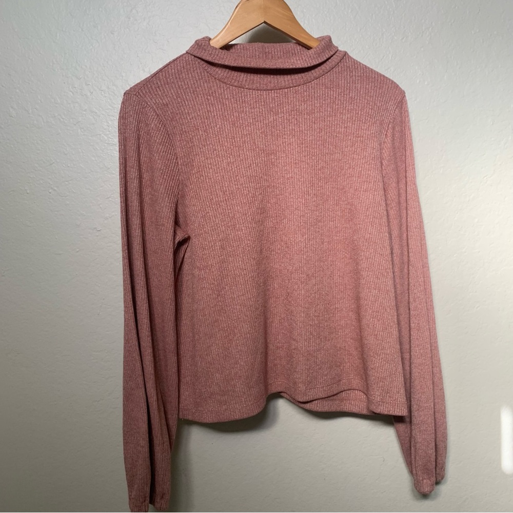 Madewell turtle neck sweater mauve pink